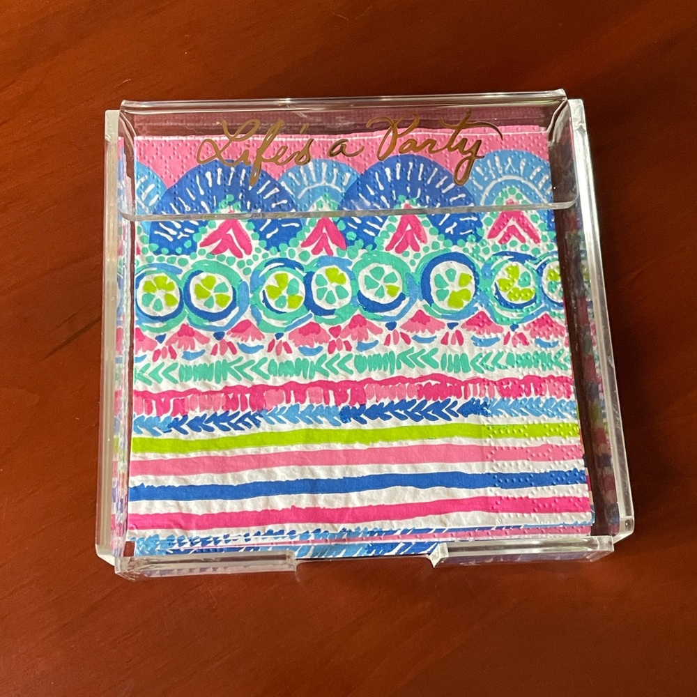 Lilly Pulitzer Acrylic Cocktail Napkin Holder